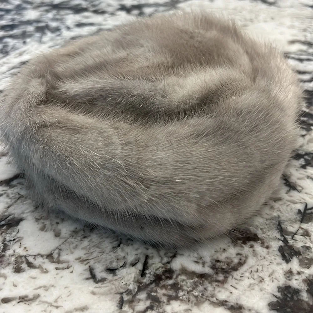 Vintage box Cerulean mink hat - Picture 2 of 5